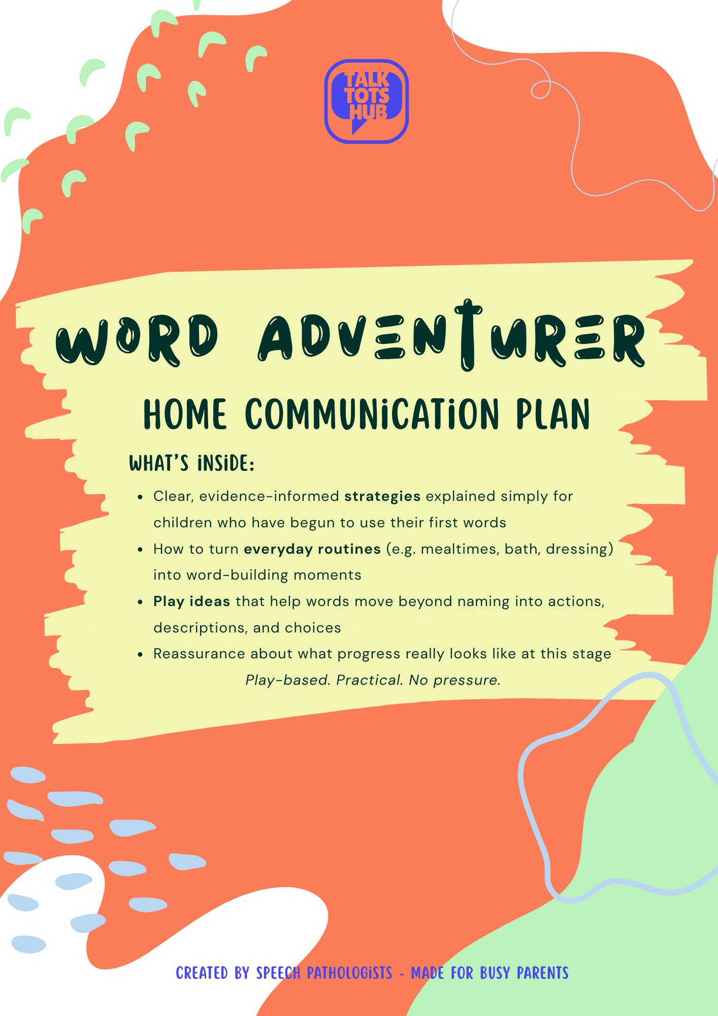 Word Adventurer Home Communication Plan cover